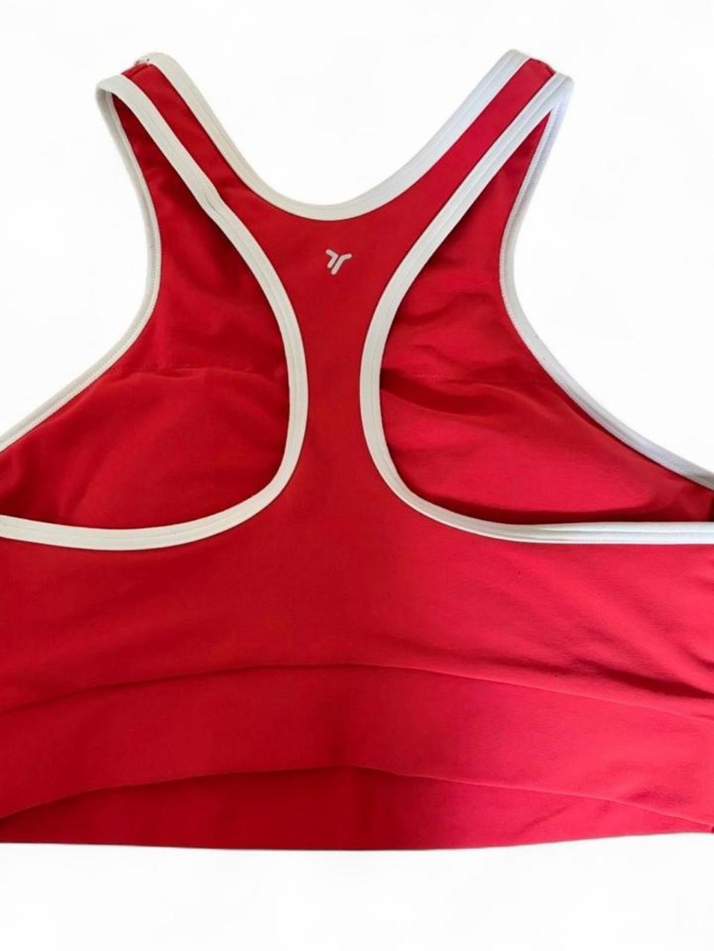 Old Navy Women's PowerSoft Racerback Sports Bra Cherry Red Medium - Picture 4 of 5
